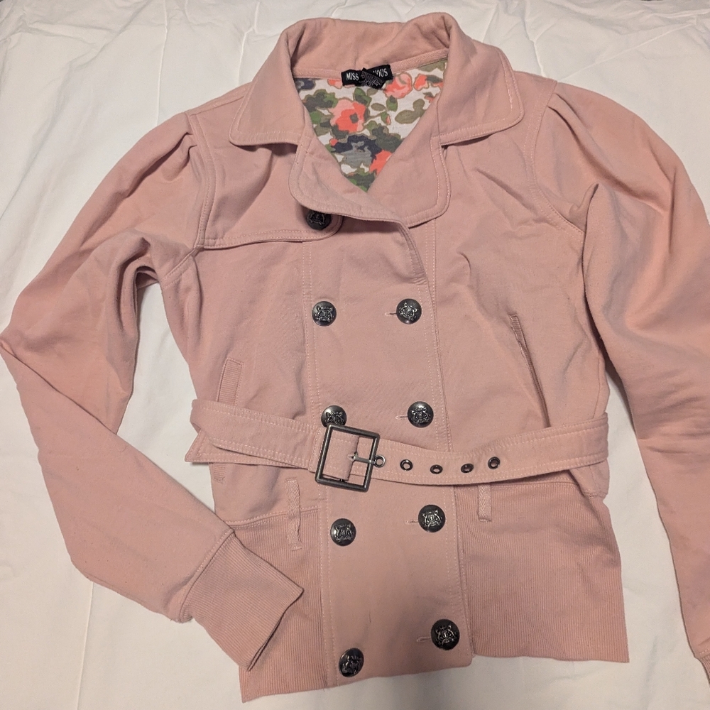 Xhilaration Light Pink Double-Breasted Trench Coat